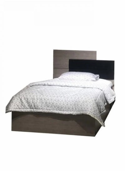 Buy Venice Youth Bed - 120 cm - High-Quality Egyptian Wood with Upholstered Headboard - 120x200 cm - Brown & Wood Finish in Saudi Arabia