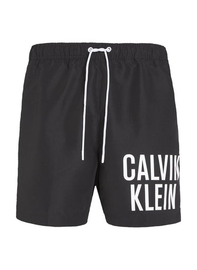 Buy Men's Medium Drawstring Swim Shorts - Intense Power, Black in Saudi Arabia