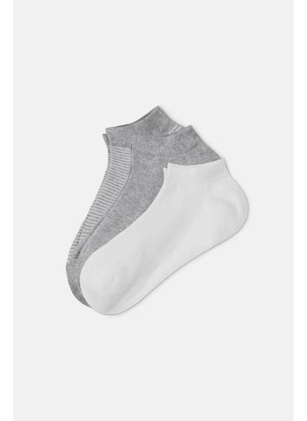 اشتري Kids Boys Sneaker Socks 3,Pairs, White and Grey في الامارات