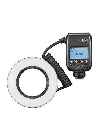 Buy MF-R76N i-TTL Macro Ring Flash Light GN14 10 Levels Adjustable Brightness with 8pcs Adapter Ring Large Capacity Battery Replacement for Nikon Camera in UAE