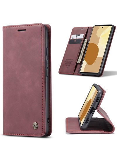 Buy CaseMe Google Pixel 6 Case Wallet, for Google Pixel 6 Wallet Case Book Folding Flip Folio Case with Magnetic Kickstand Card Slots Protective Cover - Wine in Egypt