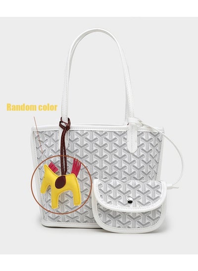 Buy Printed Shopper Small Tote White Pendants Random in Saudi Arabia