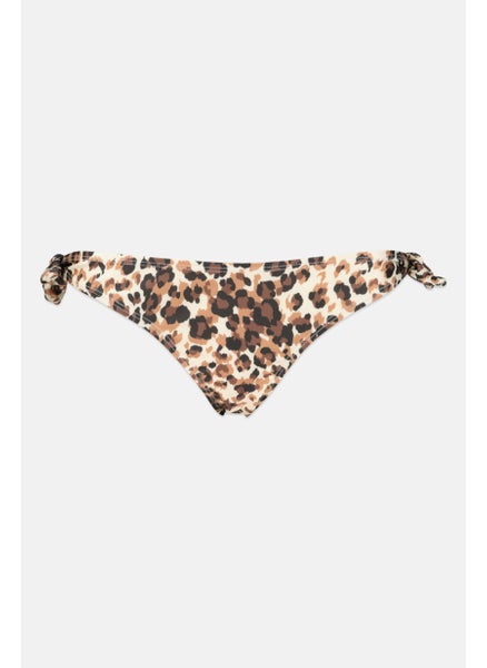 Buy Women Animal Print Bikini Bottom, Beige/Black Combo in UAE