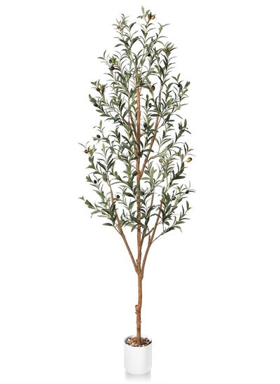 Buy 6ft Artificial Olive Tree Tall Fake Potted Olive Silk Tree with Planter Large Faux Olive Branches and Fruits Artificial Tree for Modern Home Office Living Room Floor Decor Indoor in Saudi Arabia