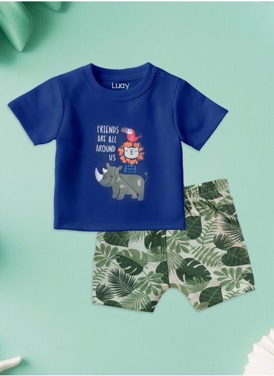 Buy LUAY 100% Organic Cotton Based Baby Boy & Girls Clothing Set Short Sleeve Kids Clothes Boys & Girls Toddler Short Set in UAE