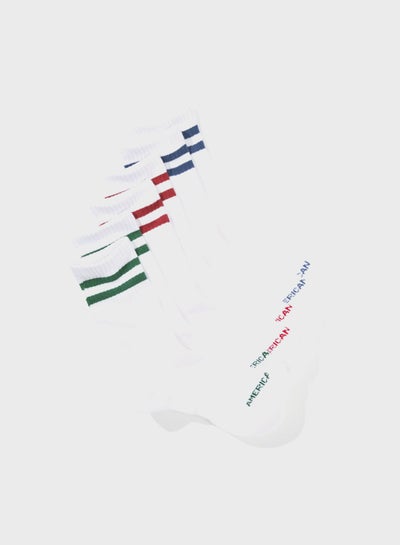 Buy 3 Pack Striped Crew Socks in UAE