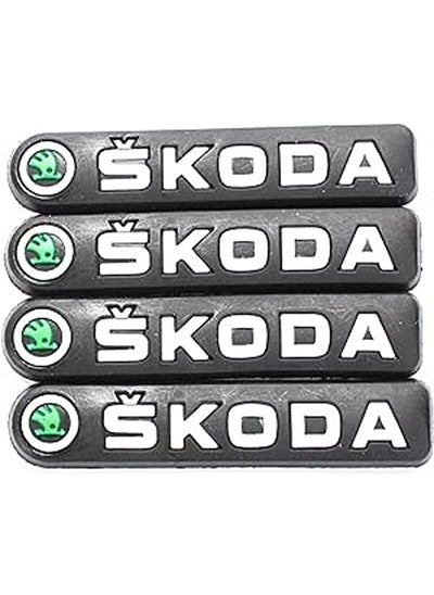 Buy Skoda car side door guard edge defender protector trim guard sticker (black,4 pcs set) in Egypt