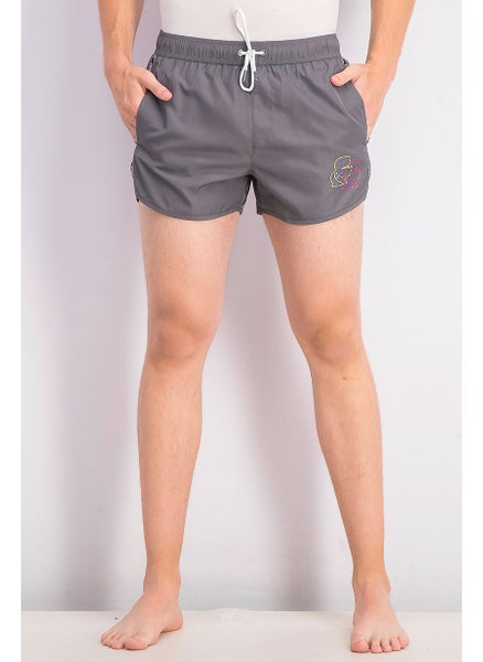 Buy Men Multicolor Face Board Short, Grey in Saudi Arabia