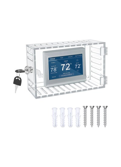 Buy Universal Thermostat Lock Box with Key, Clear Thermostat Guard for Thermostat on Wall, Thermostat Cover with Lock Fits Thermostats 7H x 4.5W inches or Smaller (1 Set) in Saudi Arabia