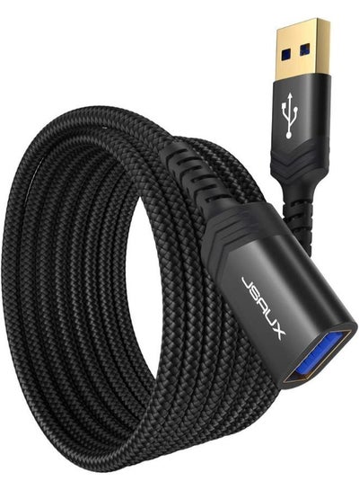Buy JSAUXUSB-A TO USB-A 3.0 EXTENSION NYLON CABLE – USB A MALE TO USB A FEMALE 3.0 HIGH DATA TRANSFER EXTENSION – CABLE , 2M BLACK in Egypt