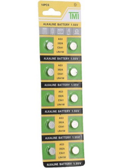 Buy AG3-392A-CX41-LR41W 1.55V Alkaline Battery Replacement For Watches And Small Electronics - 10 PCS Batteries in Egypt