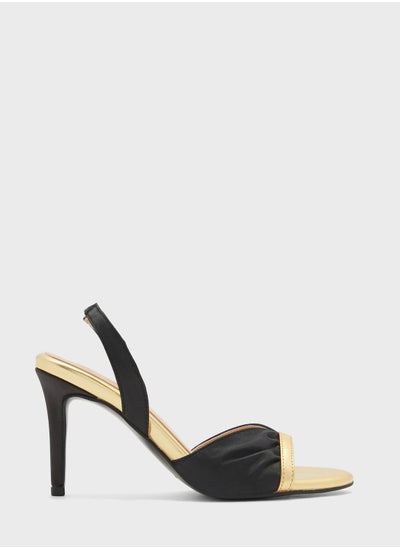 Buy V Detail Metallic Trim Slingback Sandal in Saudi Arabia