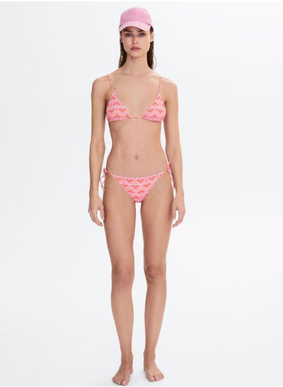 Buy Printed Tie Detail Bikini Bottom in Saudi Arabia