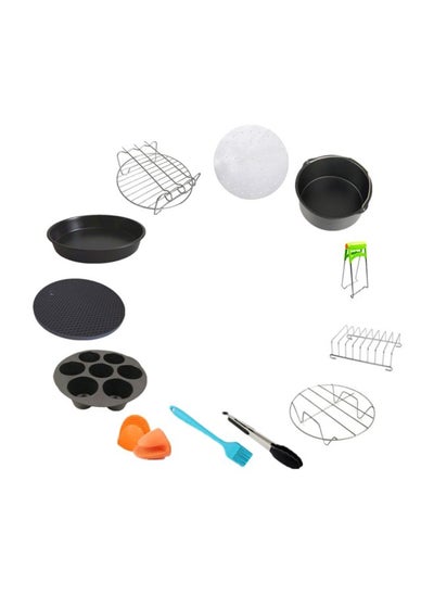 اشتري 12-Piece Air Fryer Accessories Set Black/Silver في الامارات