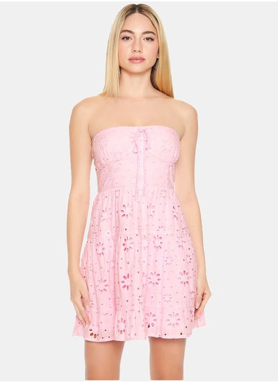 Buy Strapless Eyelet Bustier Mini Dress in Egypt