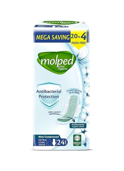 Buy Molped Antibacterial Extra Long 24 pads in Egypt