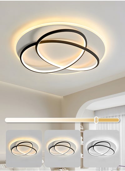 Buy Modern LED Ceiling Light, Simple and High-End Circular Ceiling Lamp for Living Room Bedroom Study, Adjustable Tricolor 72W LED Eye-Caring in UAE