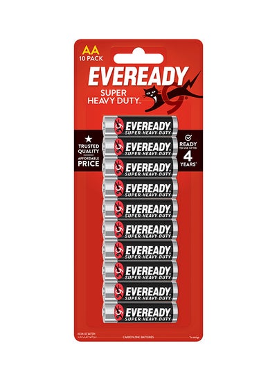 Buy Eveready Super Heavy Duty Batteries AA 10 Pack in UAE