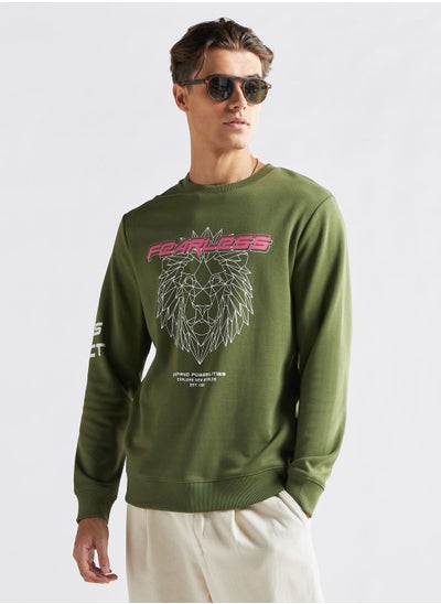 Buy Graphic Crew Neck Sweatshirt in Saudi Arabia