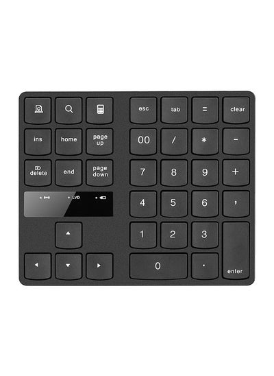 اشتري 2.4G Wireless Numeric Keyboard Portable 35 Keys Financial Accounting Office Keyboard Built-in Rechargeable Battery Black في السعودية