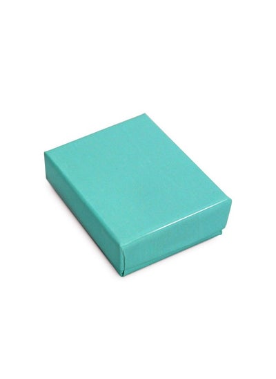 اشتري 100 Pcs Number 11 Cardboard Paper Cotton Filled Boxes Gift Case For Small Earrings/Pendants Or Gemstones 2 1/8 W X 1 5/8 D X 3/4 H In Glossy Teal Blue في السعودية