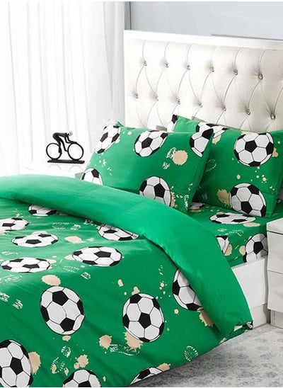 اشتري Soccer Queen-Sized Duvet Cover Set, Green - 200x200 cm في الامارات