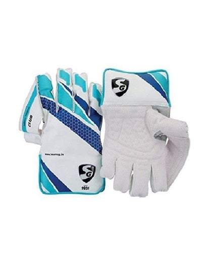 اشتري Club Wicket Keeping Gloves for Mens & Boys (White/Blue,Small Junior) في السعودية