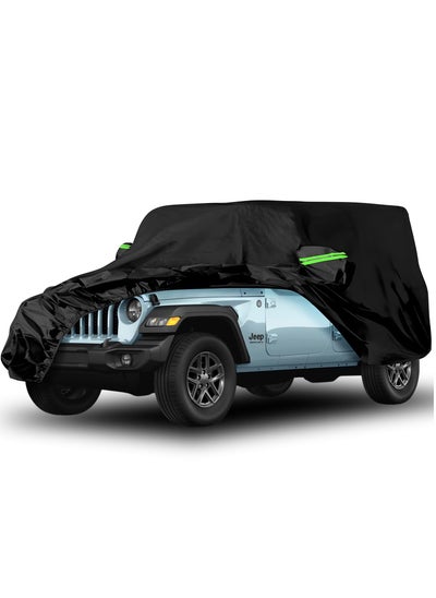 اشتري Waterproof Car Cover, for Jeep Wrangler with Door Zipper Waterproof All Weather, Car Cover Outdoor Sun UV Rain Dust Protection في الامارات