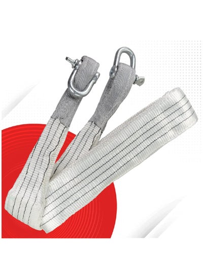 Buy Winch Recovery Tow Strap with Hooks Emergency Towing Rope For Car Recovery Heavy Duty Strength 4Ton 5Meter in UAE