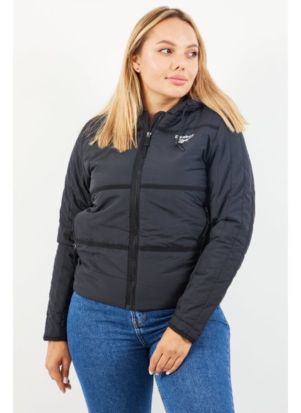 اشتري Women Sportwear Fit Brand Logo Outdoor Jacket, Black في الامارات