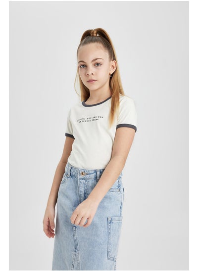 Buy Girl Cropped Fit Knitted Short Sleeve Body in Egypt