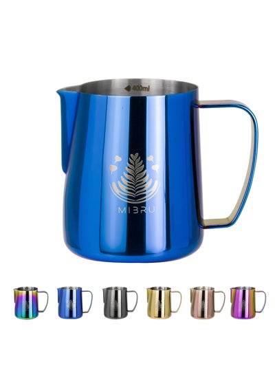 Buy Stainless Steel Espresso Coffee Pitcher Barista Kitchen Home Craft Scale Coffee Latte Milk Frothing Jug 400ml in Saudi Arabia