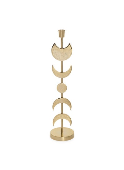 اشتري Moon Candle Holder, Gold - 14X62.85 Cm في الامارات