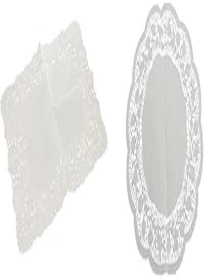 Buy Rectangular paper doilies, 30x40cm, 5 pcs + Pedrini round paper doilies, 26 cm 5 pcs - white in Egypt