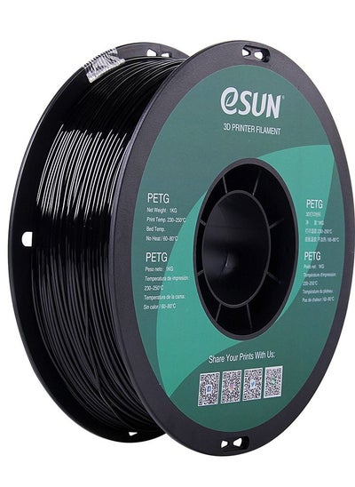 Buy Esun 3D Printer Filament PETG 1.75 mm Dimensional Accuracy +/- 0.05 mm 1 Kg (2.2 lbs) Spool 3D Printing Material for 3D Printers – Solid Black in UAE