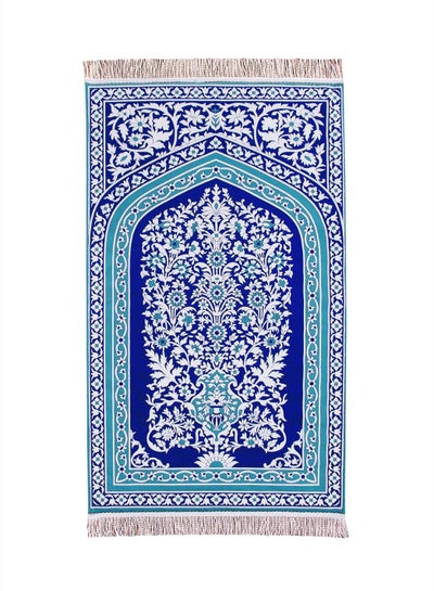Buy Vellato Printed Velvet Sajadah, Islamic Prayer Mat, Muslim Prayer Rug, Arabian Prayer Carpet, Janamaz with Soft Pad and Fringe, Size: 68x120 cm in UAE