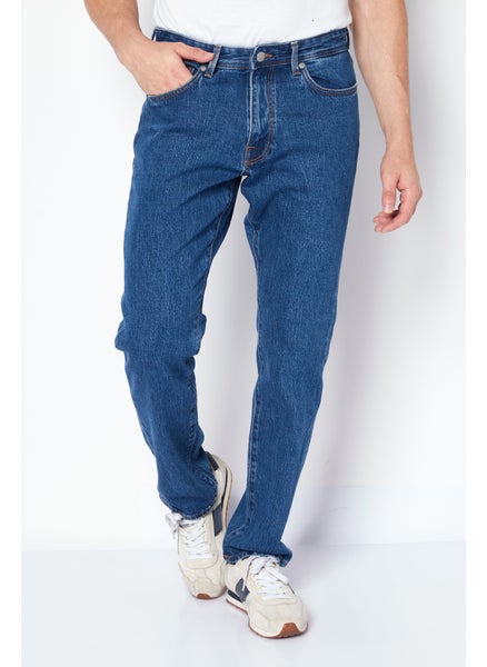 اشتري Men Straight Fit  Washed Stretchable Jeans, Blue في الامارات