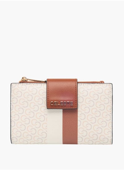 اشتري Monogram Print Bi-Fold Wallet with Button Closure في الامارات