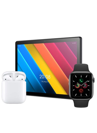 اشتري Oteeto TAB10 Smart Trio 8GB RAM 512GB ROM Android Tablet PC Smart Watch True Wireless Earphone Combo Grey في الامارات