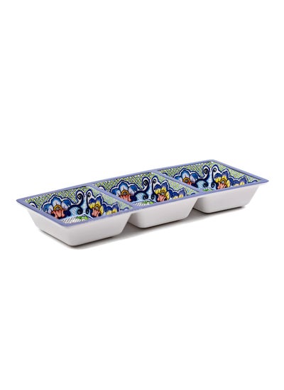 Buy Melamine Serving Tray 2pcs with 3 Containers - Condiment Server with Separate Storage in UAE