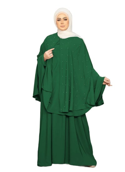 Buy Adana royal crepe material, abaya, cap and niqab, one size, can be worn for 100 kilos for women in Egypt