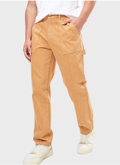 Buy Mid Wash Relaxed Fit Jeans in UAE