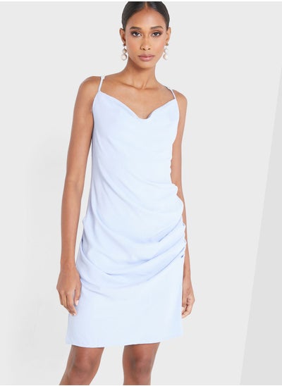 Buy Strappy Cowl Neck Ruched Dress in Saudi Arabia