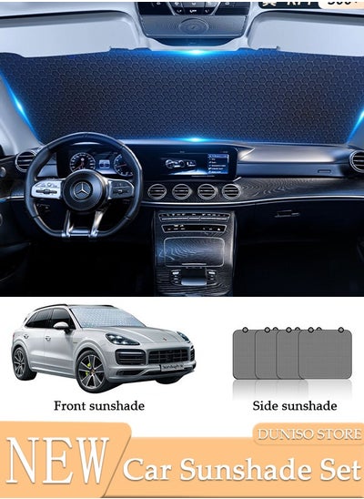 Buy 5-Piece Windshield Sunshade Set for SUV Car Window Shade Front Windshield Shades UV Rays Sun Visor Protector Easy to Use Fits Windshields Keep Car Cool in Saudi Arabia