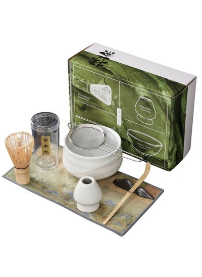 اشتري Matcha Green Tea Set 7Pcs, Matcha Whisk Set,Include Matcha Bowl,Bamboo Matcha Whisk,Scoop,Whisk Holder,Stainless Steel Tea Sifter,Tea Making Kit في السعودية