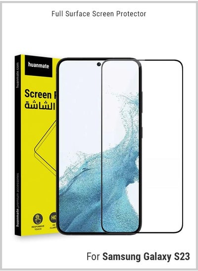 Buy Edge to Edge Full Surface Screen Protector For Samsung Galaxy S23 Black/Clear in Saudi Arabia