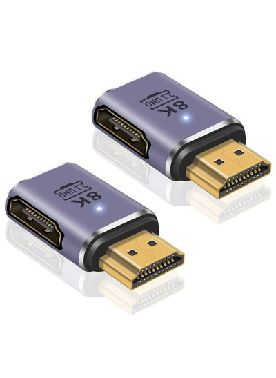 اشتري محول تمديد HDMI 8K HDMI، محول HDMI ذكر إلى أنثى 48 جيجابت في الثانية، محول HDMI إلى HDMI 90 درجة HDMI إلى محول HDMI UHD HDMI موسع فيديو وصوت HDMI للتلفزيون عالي الدقة والتبديل وXbox One وPS5 والكمبيوتر المحمول، 2 قطعة في السعودية