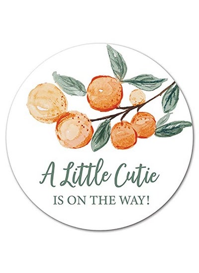 اشتري 1.5" Round Cutie Orange Baby Shower Stickers Set Of 60 في الامارات