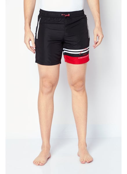 Buy Men Brand Logo Board Shorts, Black Combo in UAE