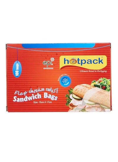 Buy Hotpack Disposable Plastic Multipurpose Food Storage Sandwich Bag 15x17cm 100 Pieces in UAE